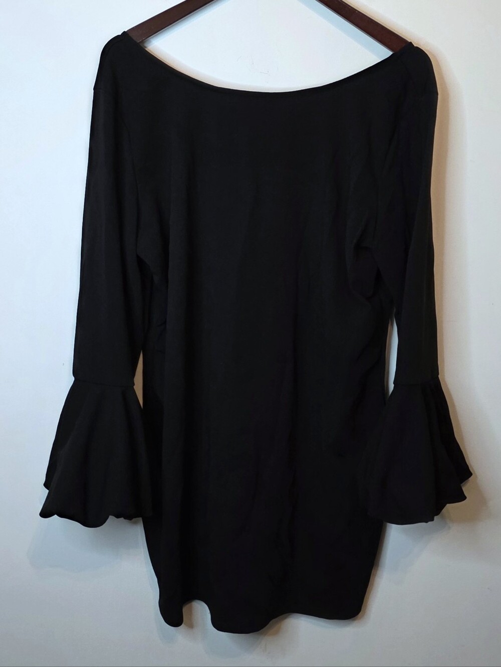 Ella Samani Black Bell Sleeve Tunic Top Mini Dress Plus Size 3X Made In USA